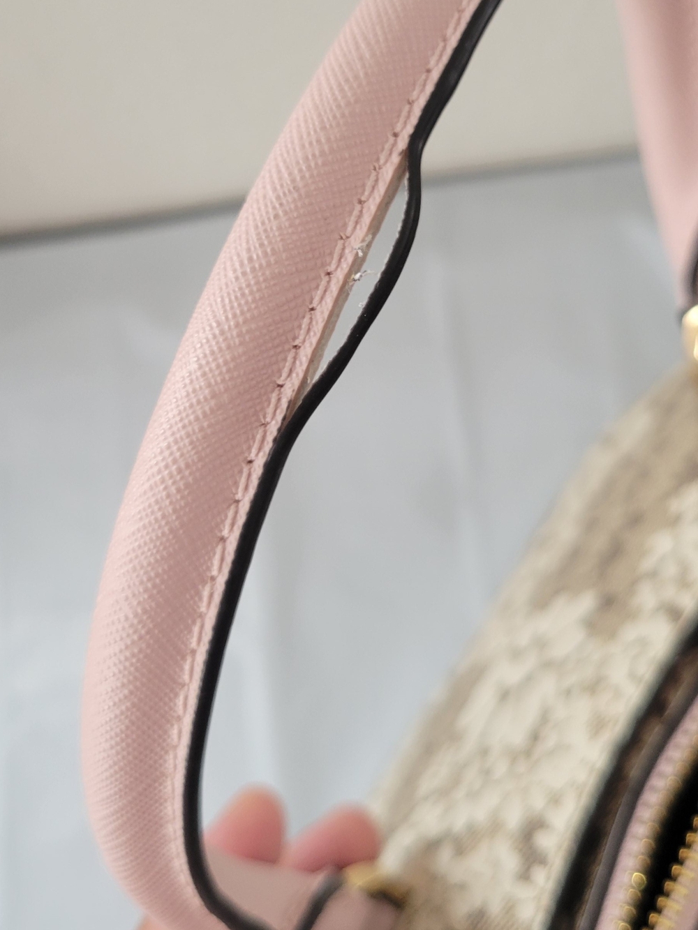 Michael Kors Pink-Handle Floral Logo Dome Satchel - Picture 4 of 6